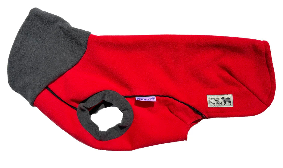 Glenndarcy Racing Red McTog - Double Layer Microfleece Waterproof Dog Sweater